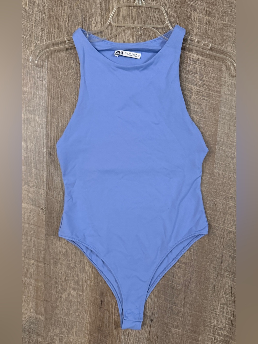 ZARA Blue Crewneck Bodysuit